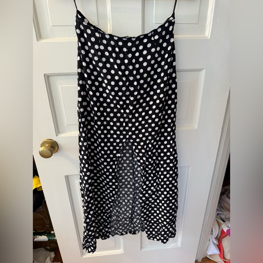 Black & White Polka Dot Slip Skirt, XS